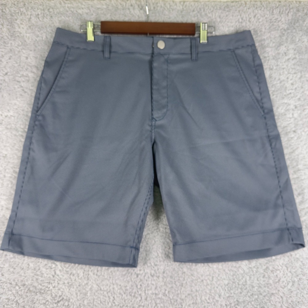 Bonobos Golf Shorts Men 36 Houndstooth Grey/Blue Performance Chino Quick Dry 10"